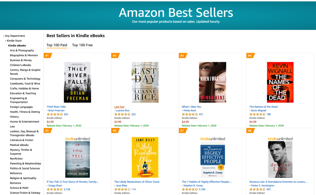 Amazon Best Seller List